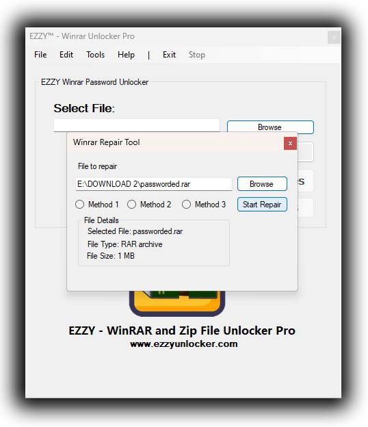 Corrupted Winrar and Zip file repair tool
